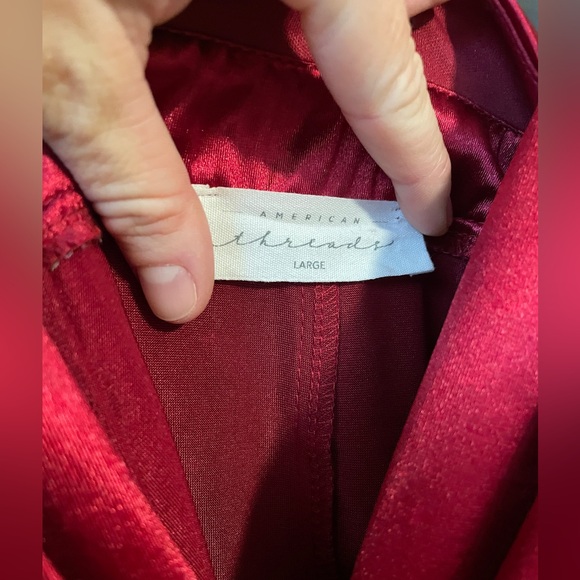 American Threads Ruby Red Satin Romper - Picture 3 of 3